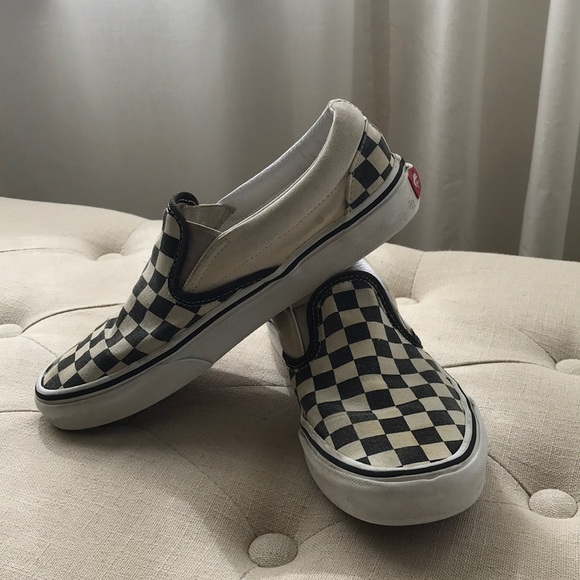 Vans Shoes - Black & white checkered slip on vans Men’s size 6.5 women’s size 8.0